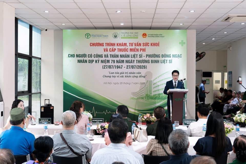 Tri ân người có công qua chương trình khám sức khỏe và cấp thuốc miễn phí nhân dịp 27/7