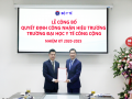 Công bố quyết định bổ nhiệm Hiệu trưởng Trường Đại học Y tế công cộng cho GS.TS Hoàng Văn Minh